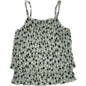 Ann Taylor | Green Dalmation Print Pleated Tank | Small